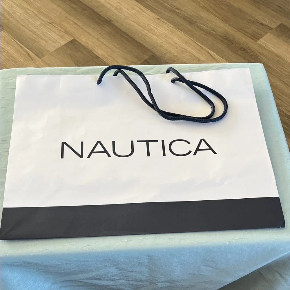Nautica Blue and White Shopping Bag